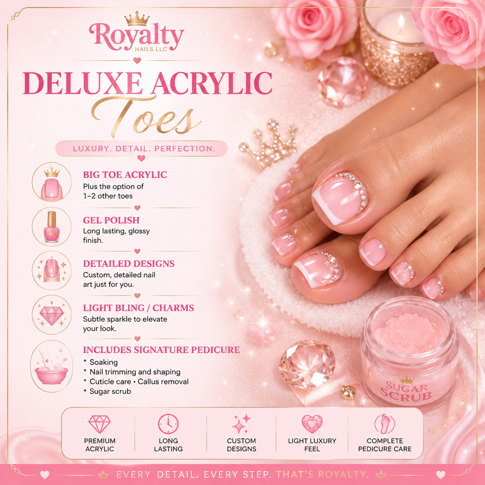 Deluxe Acrylic Toes at Royalty Nails LLC in Colorado Springs, CO