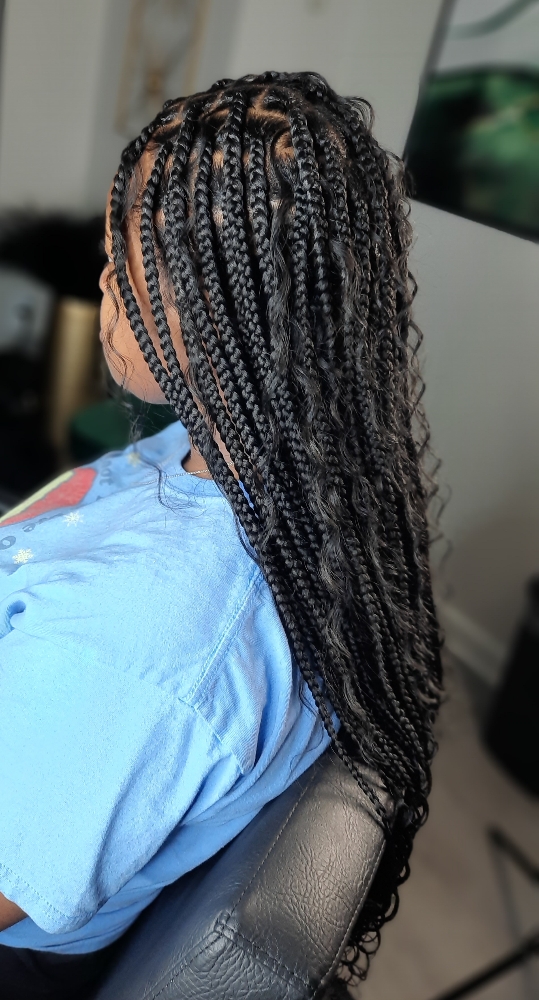 Med Boho Knotless(Human Hair blend)