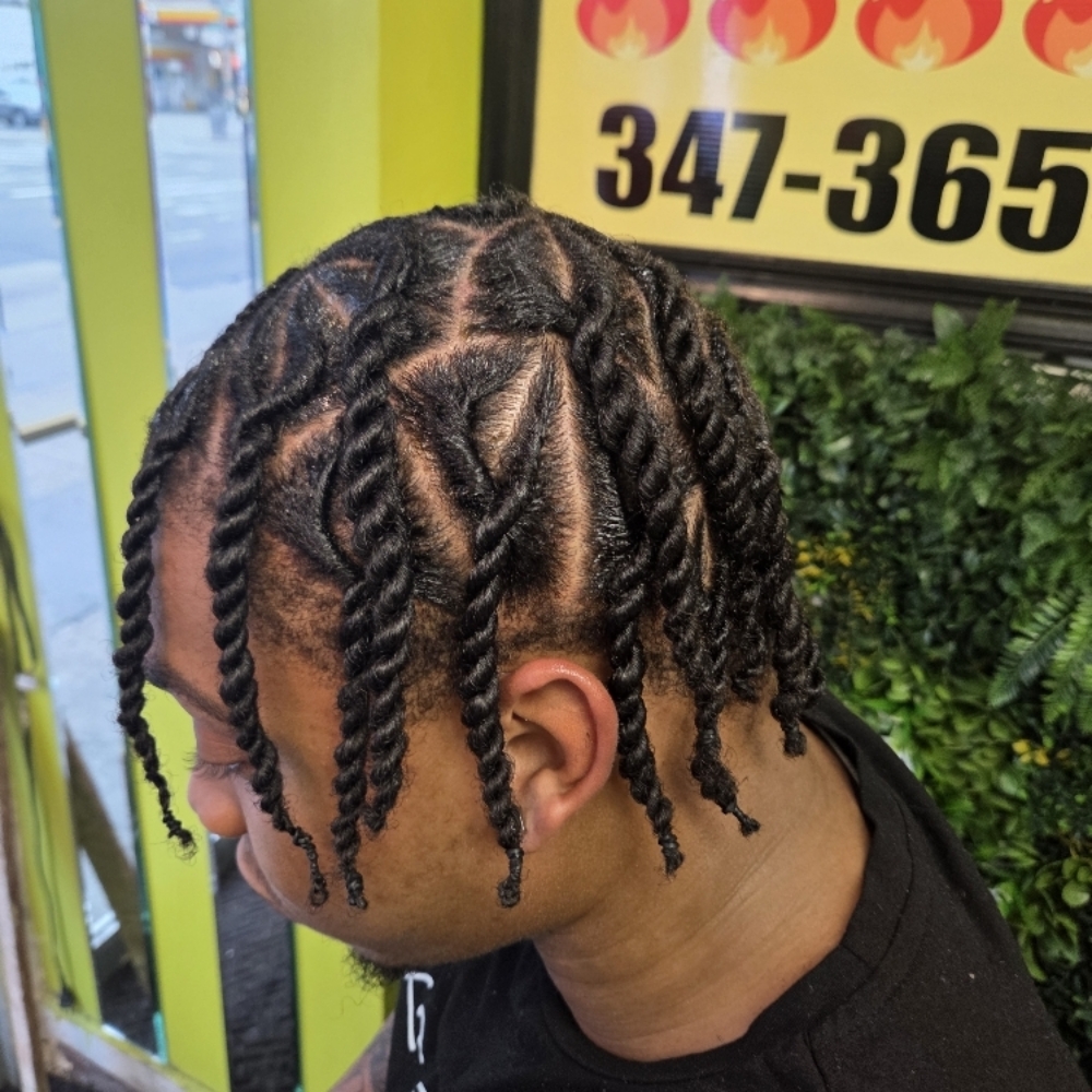 Men Osama Twist at D&M Hairstudio in Brooklyn, NY
