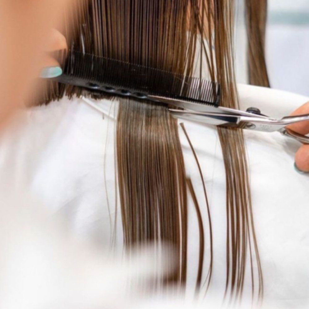 Dry cut at Frilly Beauty in Hattiesburg, MS