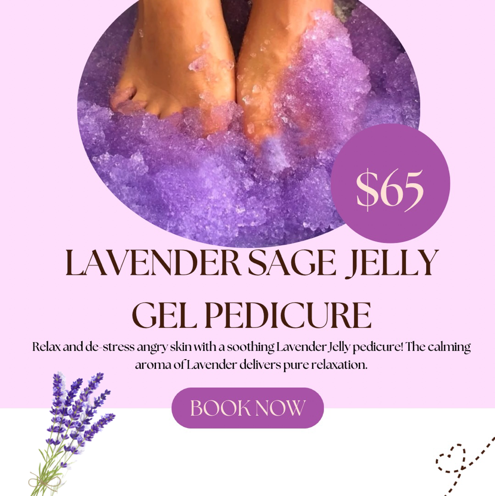 Lavender Sage Jelly gel pedicure