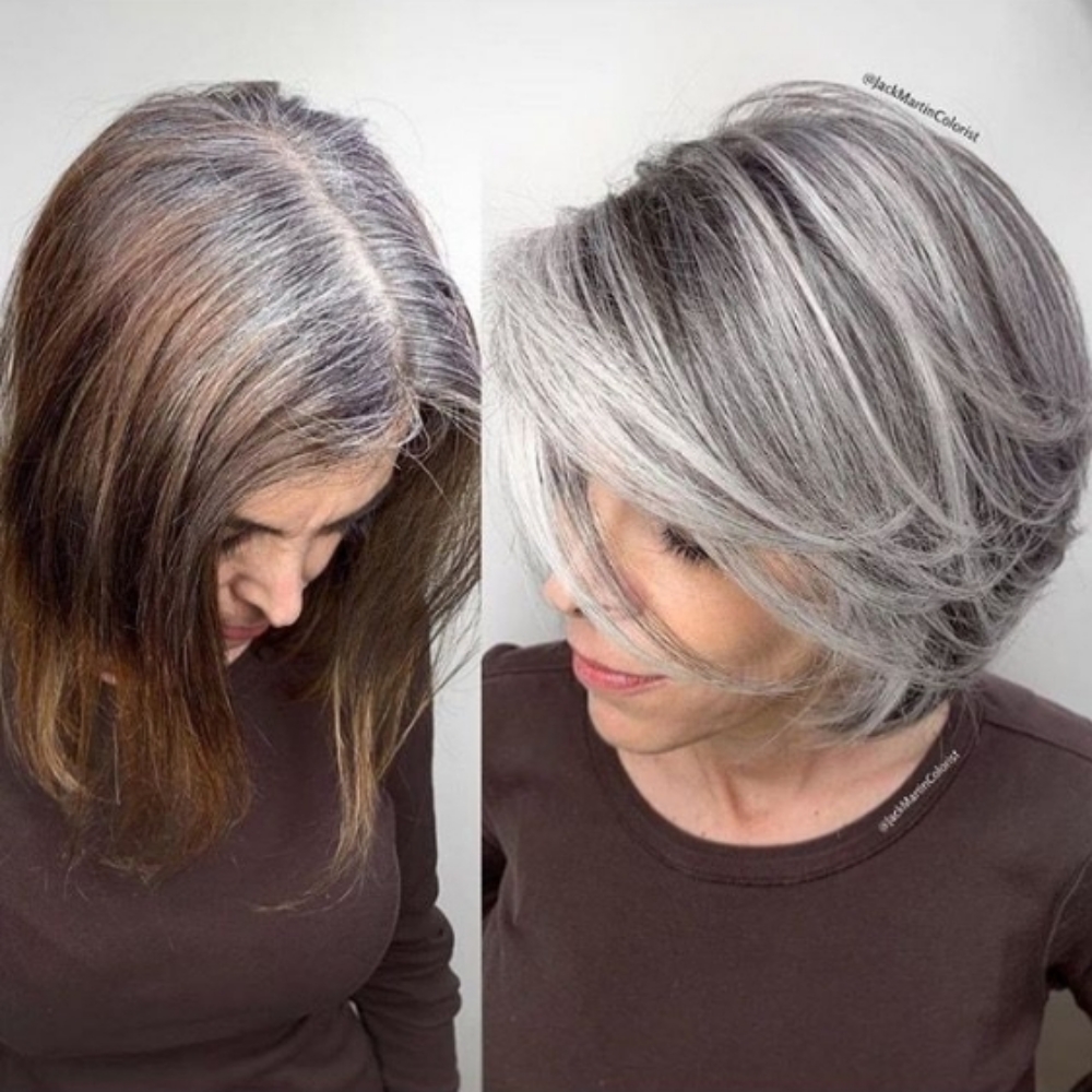 Grey Blending at Shear Elegance by Jannet in Galveston, TX