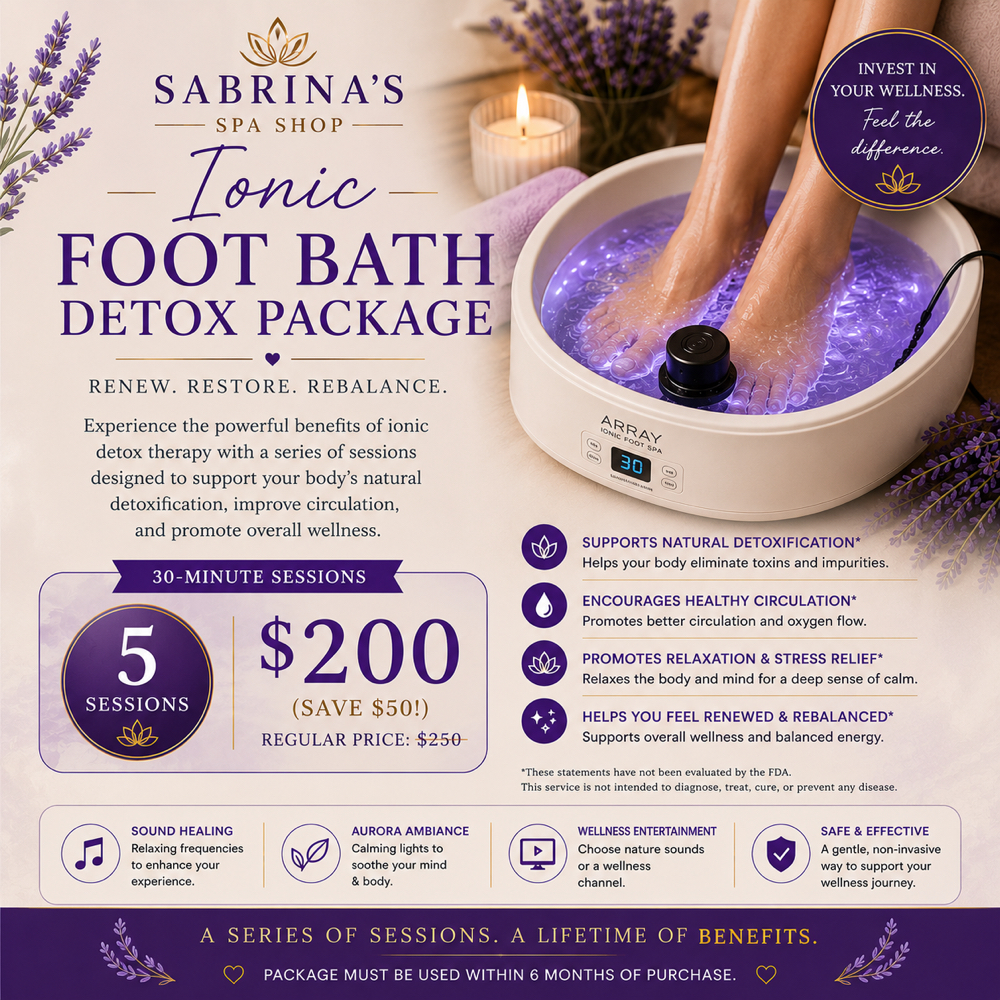 Ionic Foot Bath Detox Package at Sabrina’s Spa Shop in Spring Hill, FL