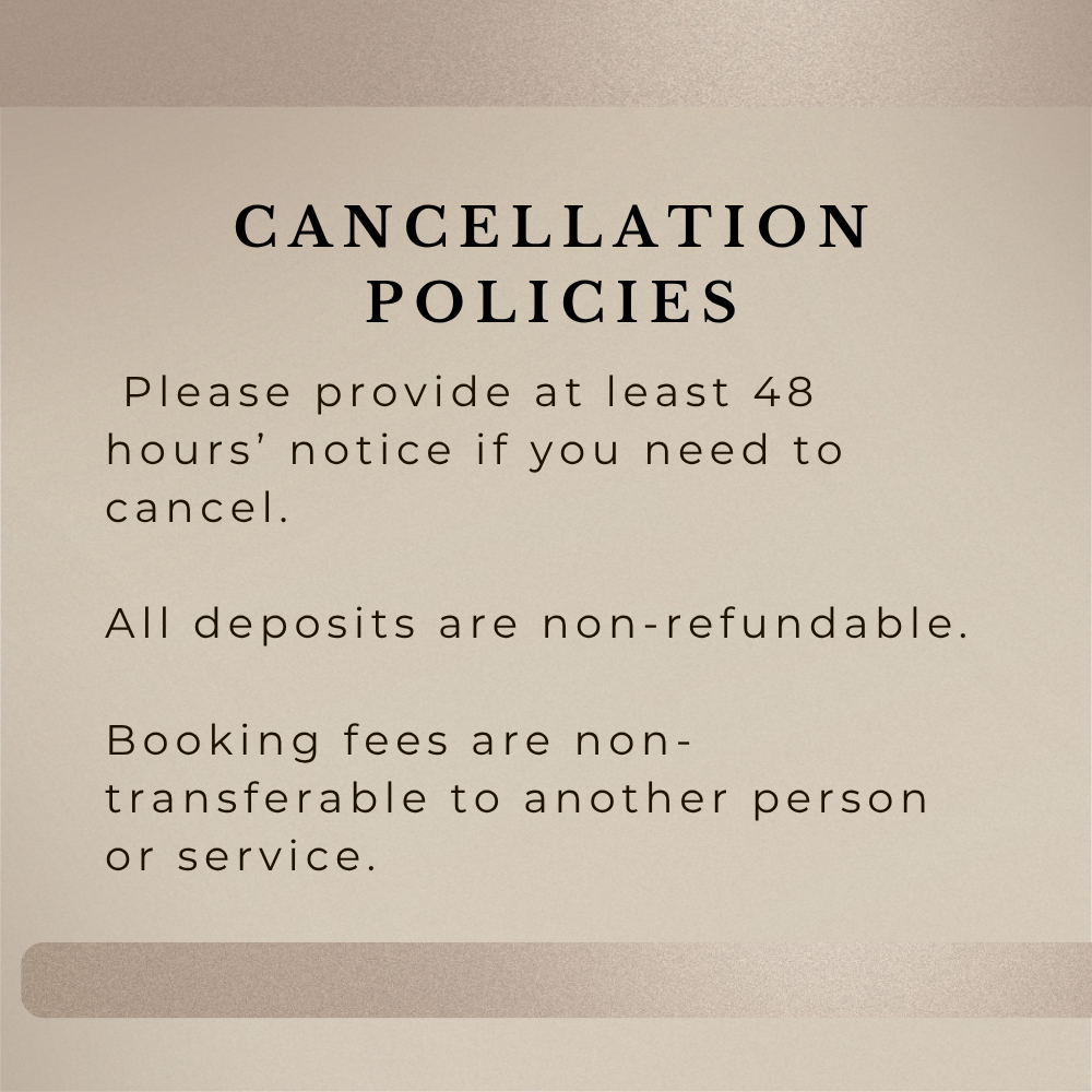 Cancellation policies at Mayebrows in Webster, TX