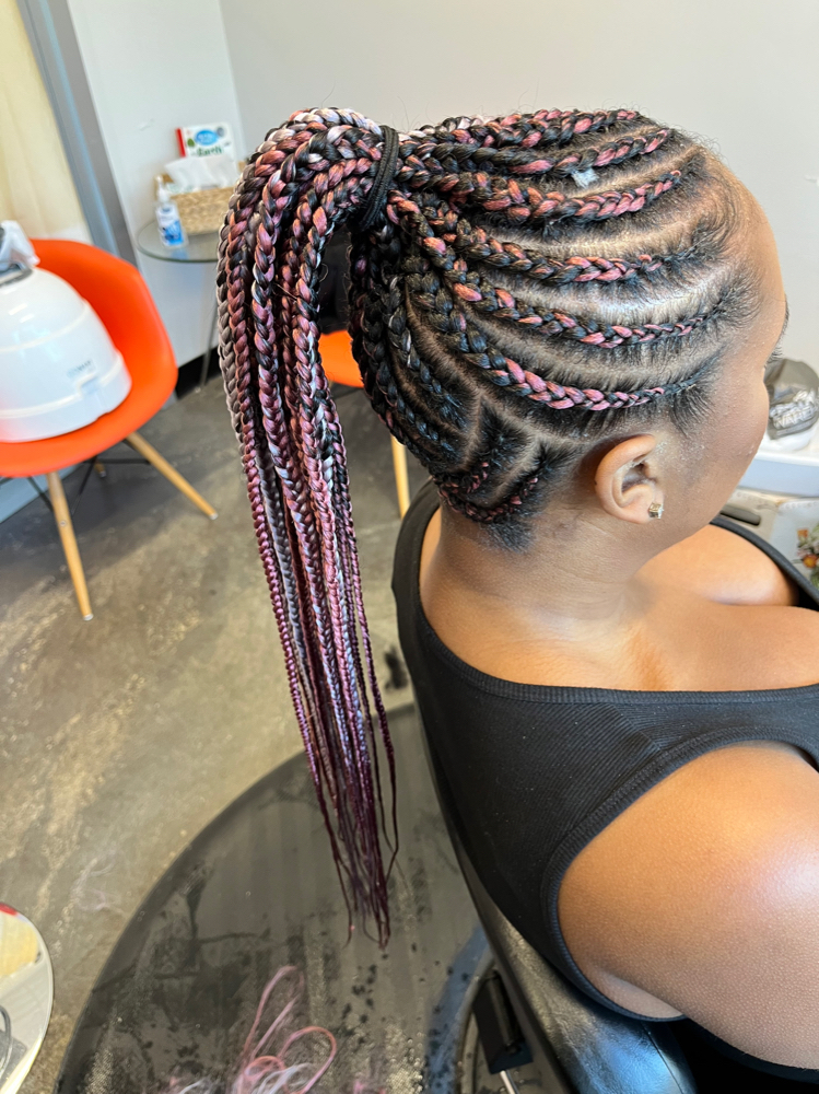 Feed In Braid Ponytail/Bun