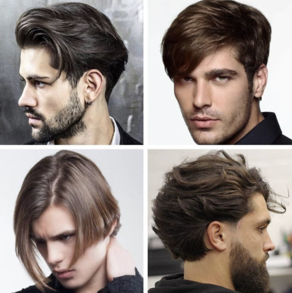 Men's haircut on comb