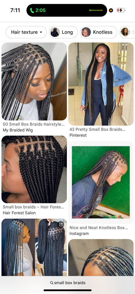 Small Box Braids Midback