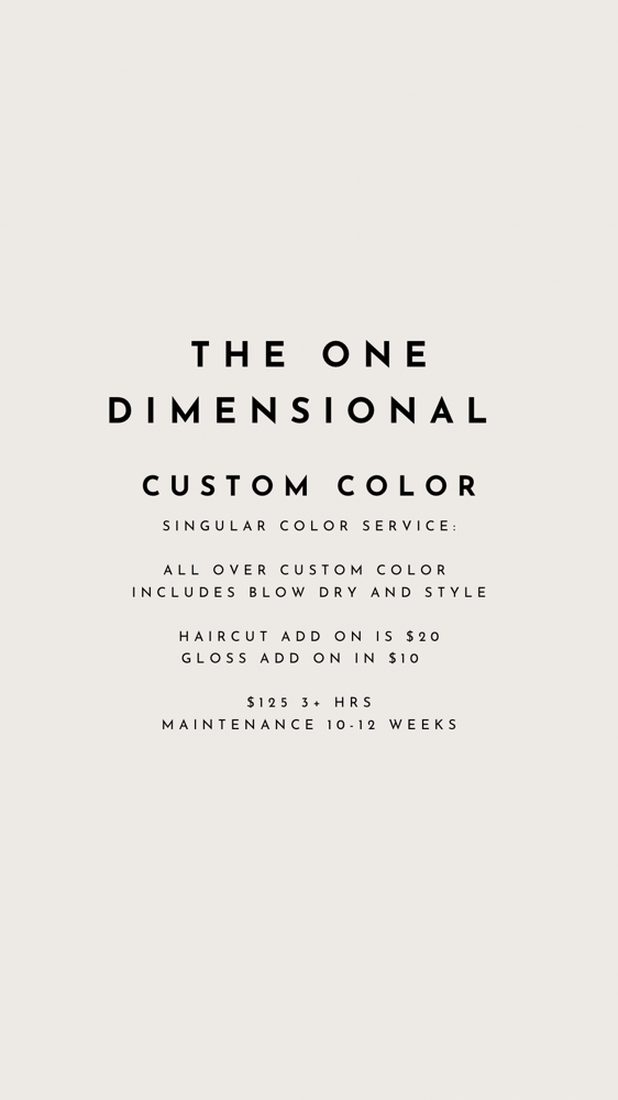 The One Dimensional Custom Color