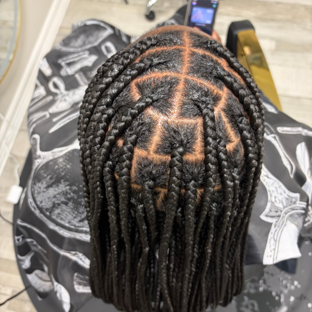 Medium Knotless Braids at Glow Braid Lounge in Pearland, TX