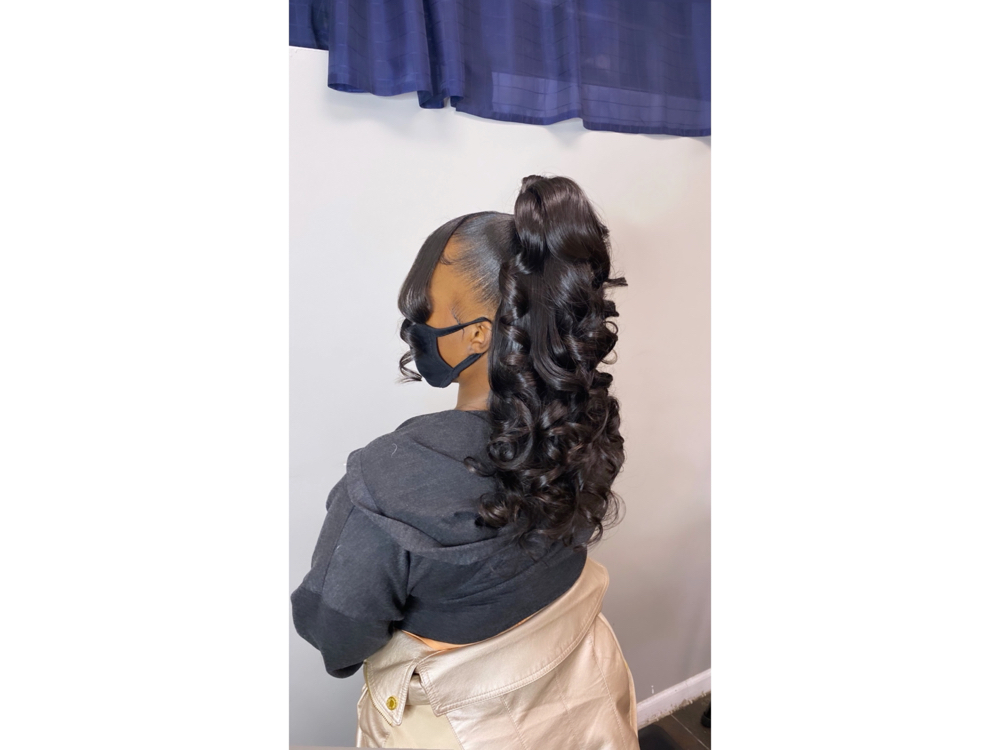 Half Up Down W/curls & Bang