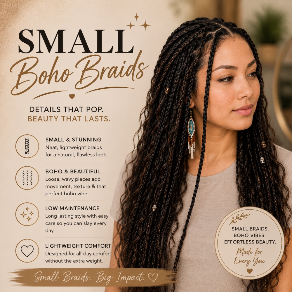 Small Boho Braids at Regina's Hair & Nail Studio in Corning, CA