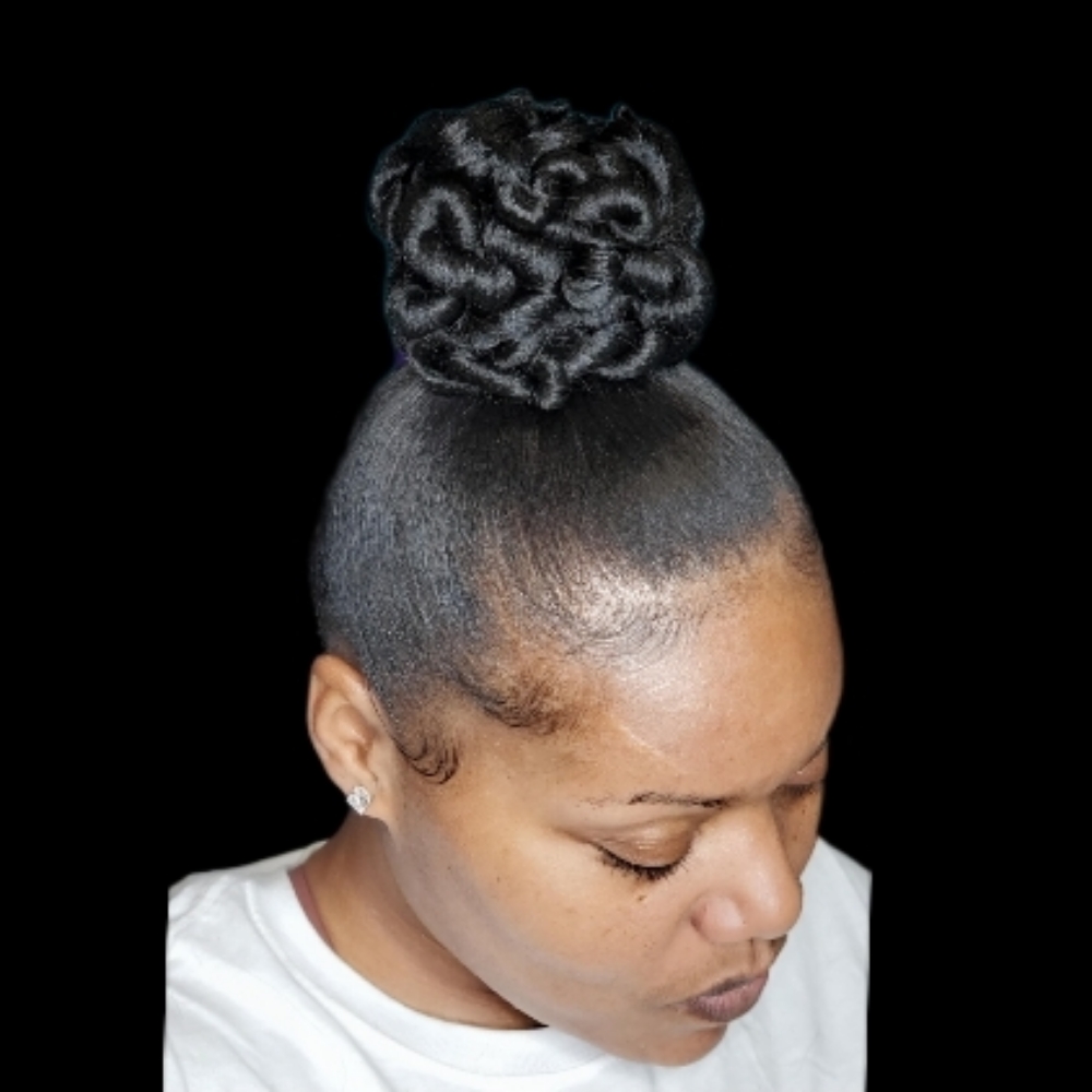 Bun Style Ponytail at RaCStylez in Temple Hills, MD