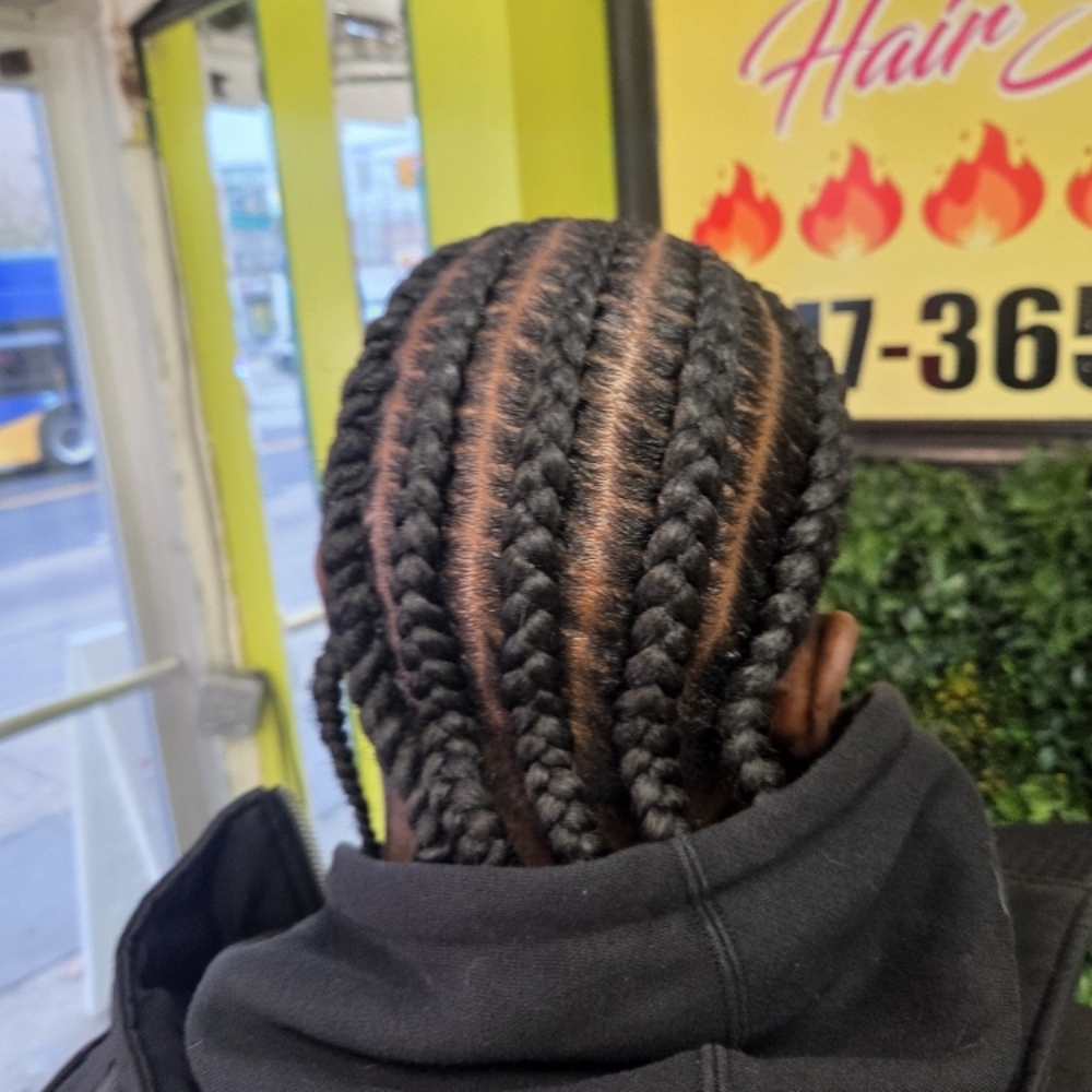 Men Straight Back Cornrow( 6) at D&M Hairstudio in Brooklyn, NY