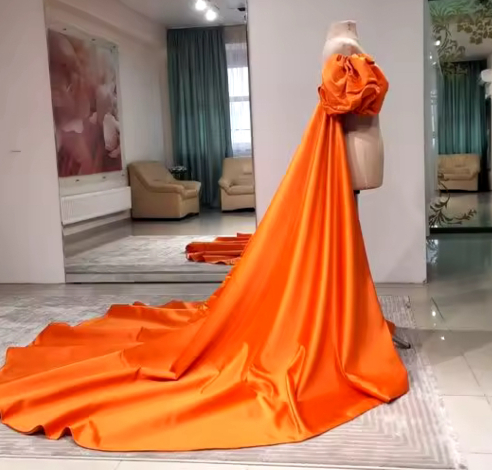 Orange Puff Sleeve Cape Rental