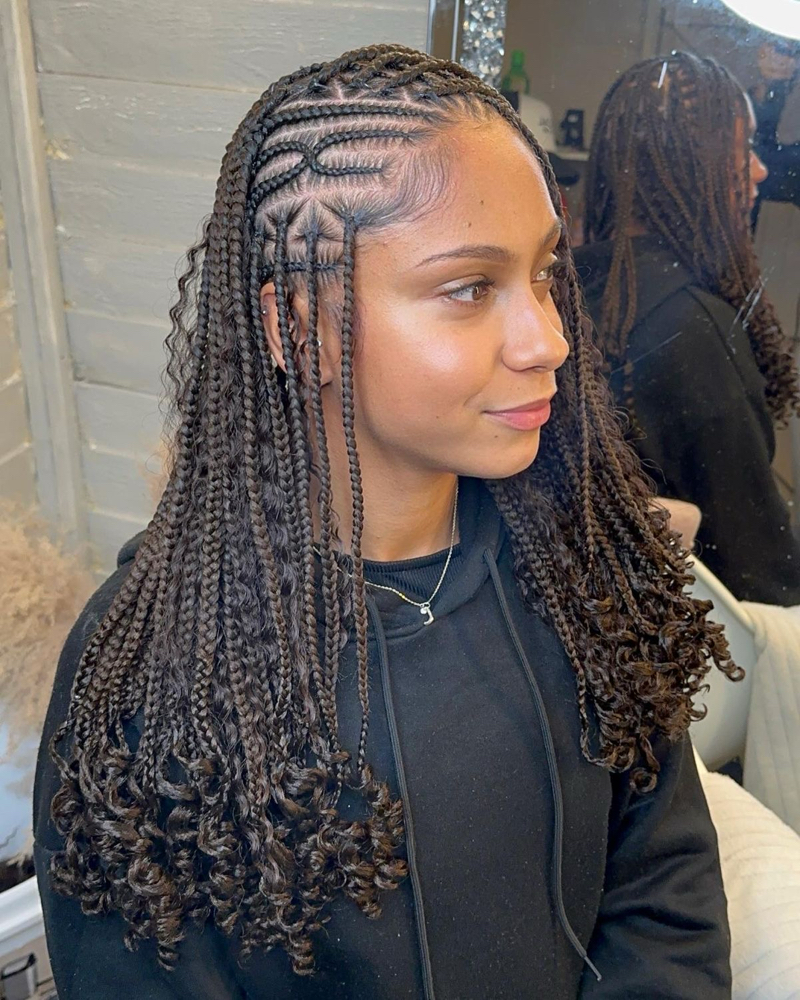 🔥Fulani Flip Over Knotless Braids