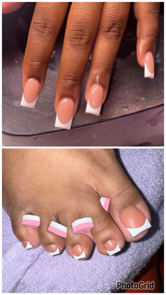 Basic Frenchies & Acrylic Toe Combo