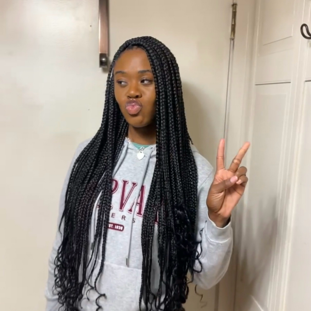 Large Knotless Braids: Calf Length at THEZOEWAYY in Park Forest, IL