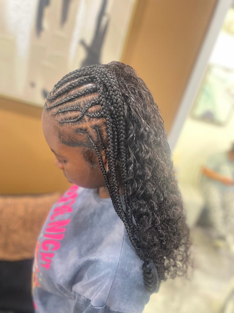 Fulani braids with a sew-in
