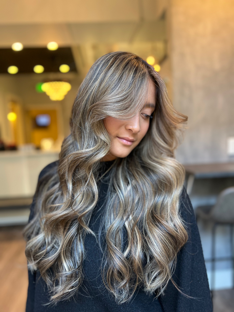 Root touch up + haircut