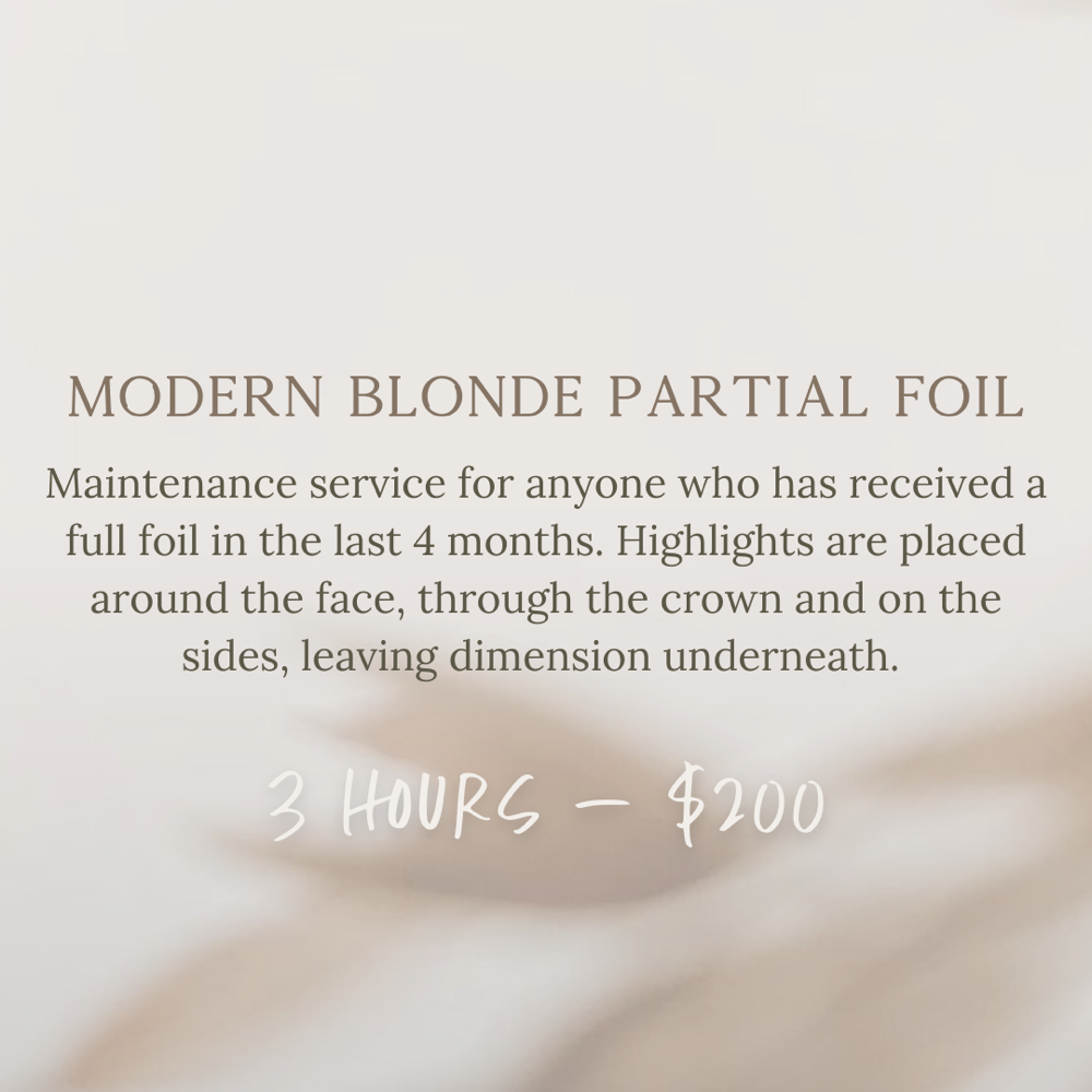 Modern Blonde Partial Foil