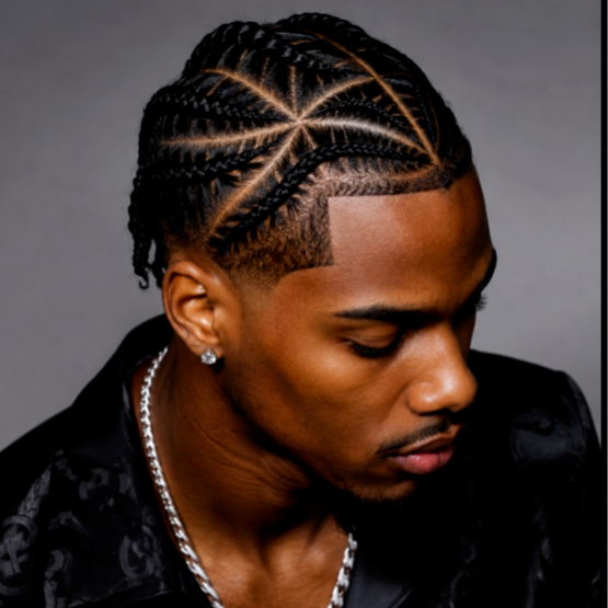 Men designer braids at Mane Mission Salon in Vero Beach, FL
