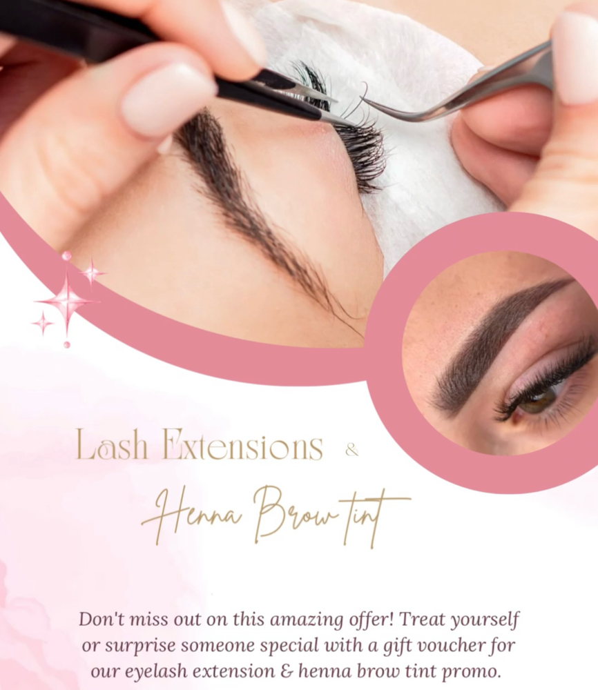 Lash Extenstions+Henna Brow Tint