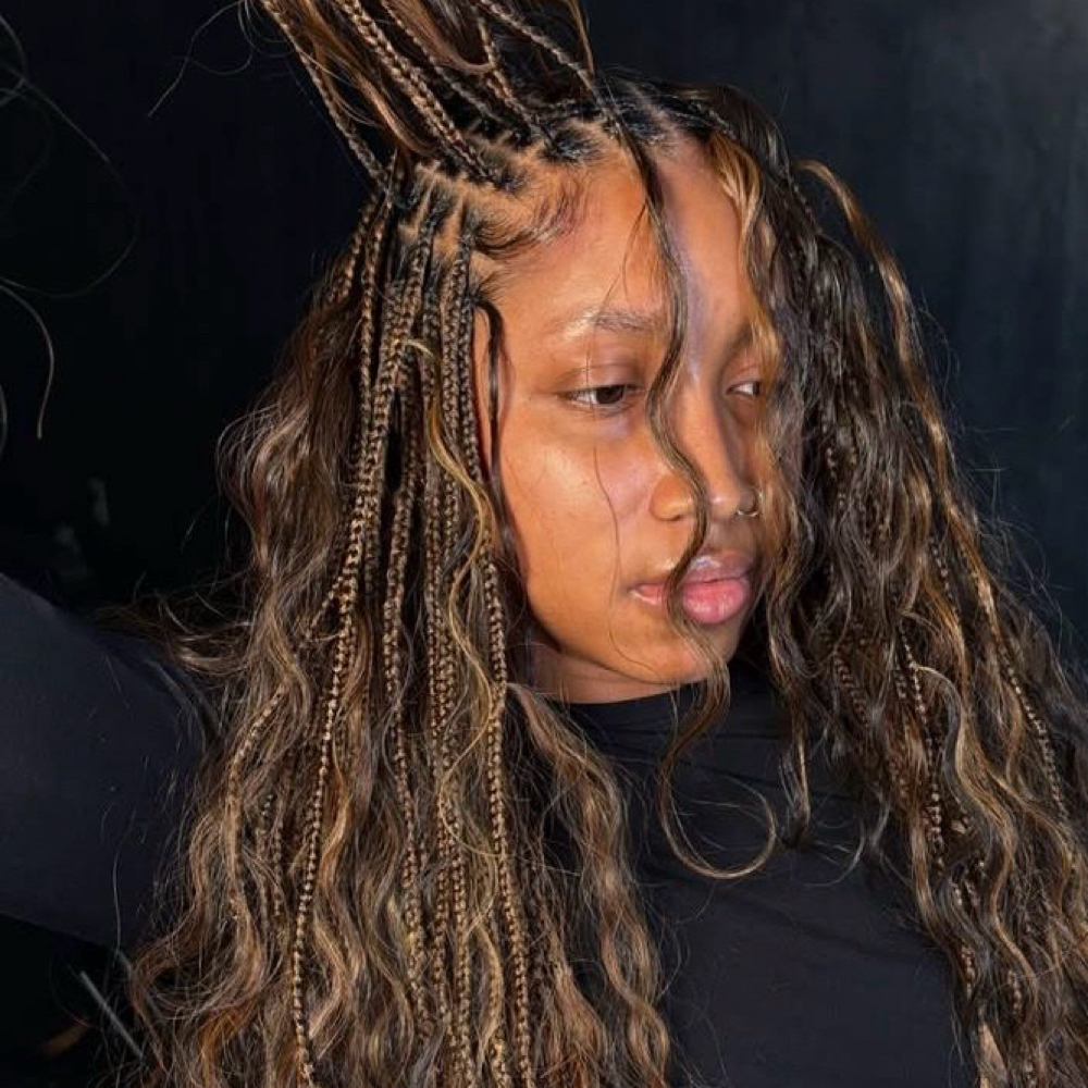 Boho Knotless Braids at StylzzbyGlyn in Jacksonville, NC