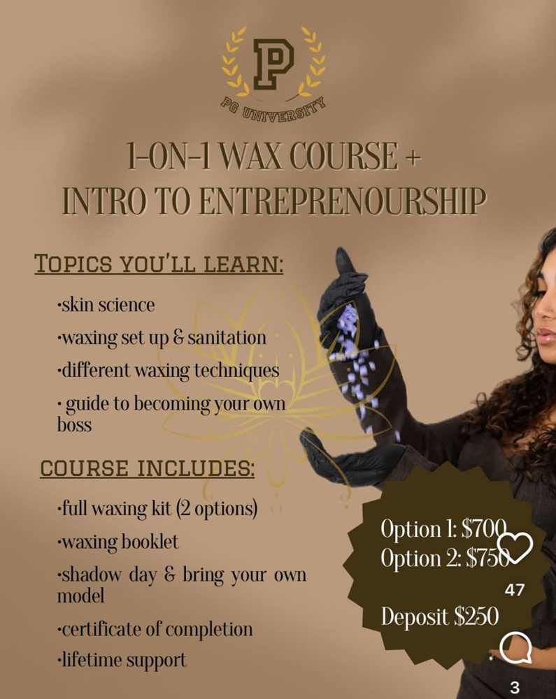 1:1 Wax Course at PIXIE GLOW ESTHETICS in Hillside, NJ