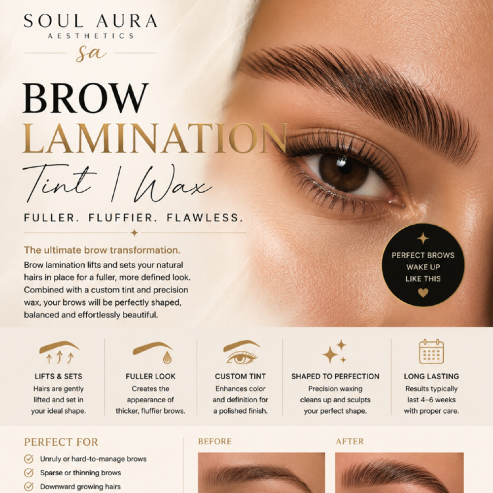 Brow Lamination | Tint | Wax at Soul Aura in Indian Orchard, MA