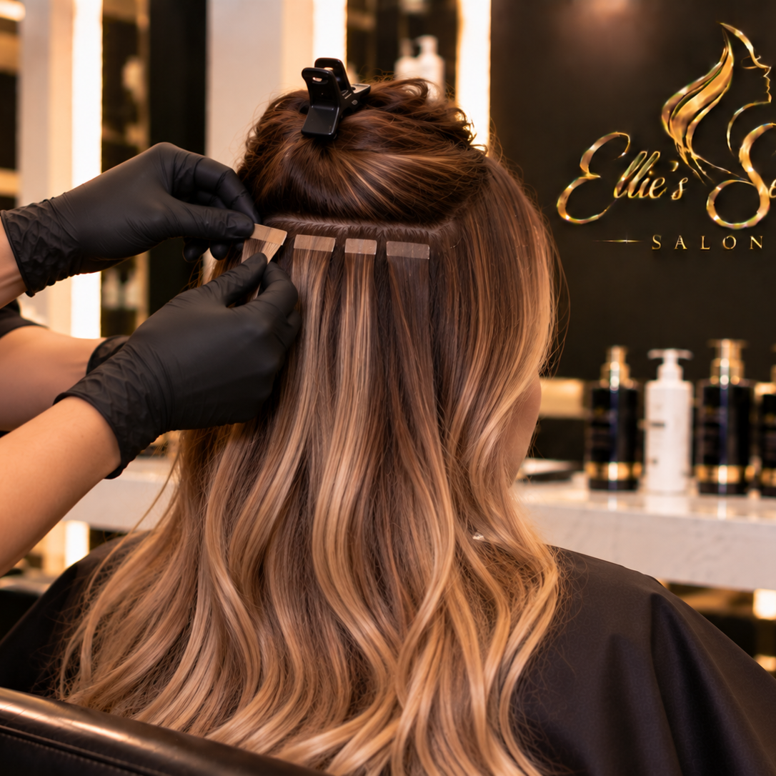 Tape Extension Tuneup at Ellie’s secret salon in Irvine, CA
