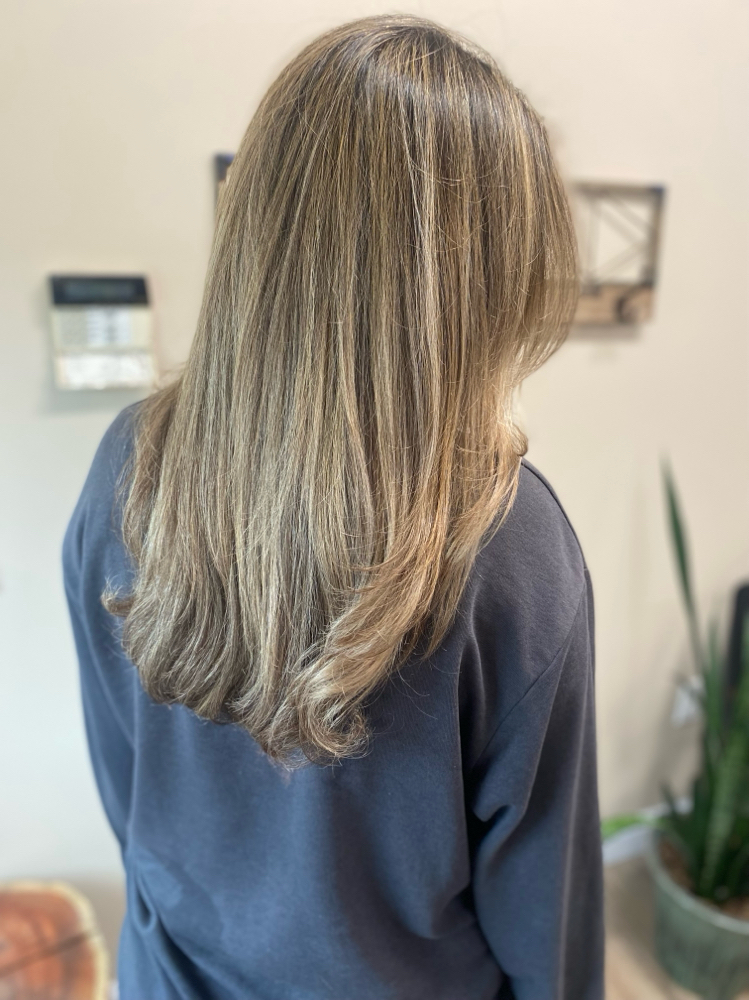 Half Custom Blonding, Cut, & Style