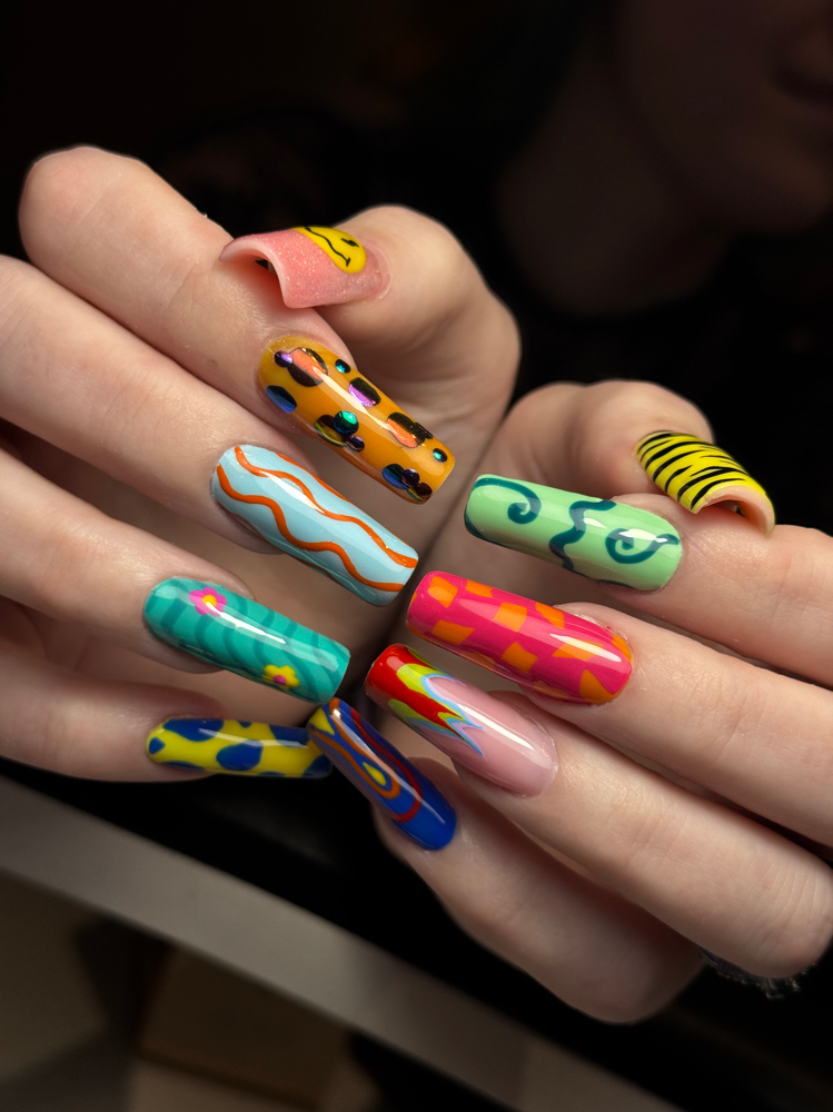 Russian Manicure w/ Elaborte Art