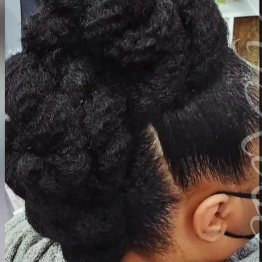 Natural Hair Updo at Afrose Style Studio in Pennsylvania, PA