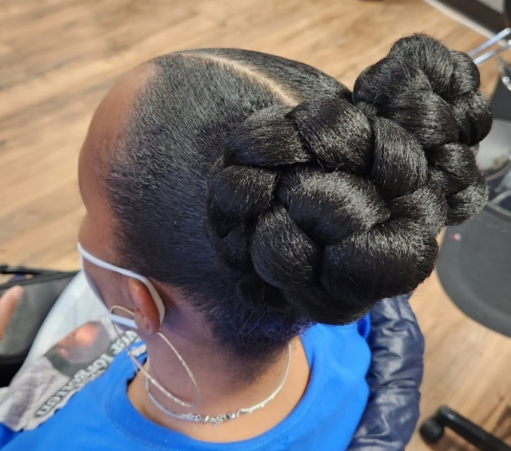 Braided Space Bun Updo