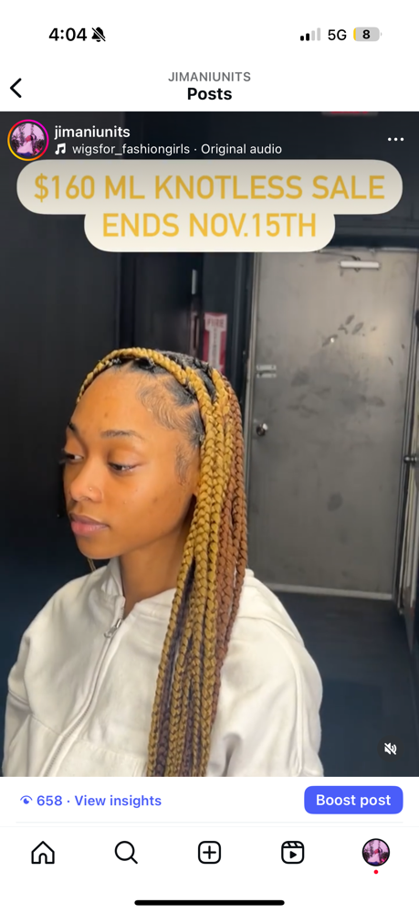 Medium Knotless Braids