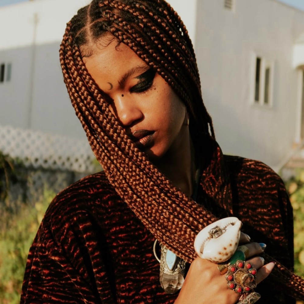 MEDIUM KNOTLESS BRAIDS at T.I.N.A. Beauty in Inglewood, CA
