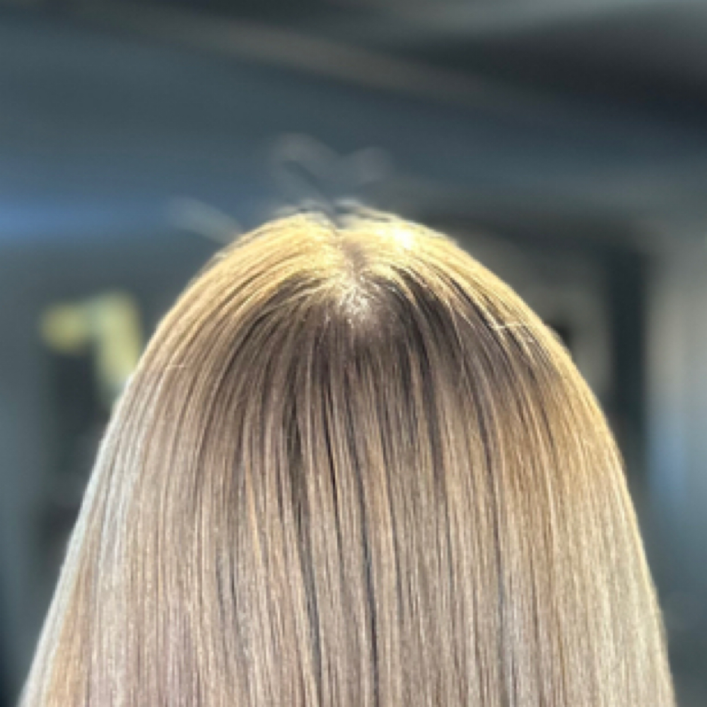 Blonde Root Retouch at Alchemy Salon and Spa in Machesney Park, IL