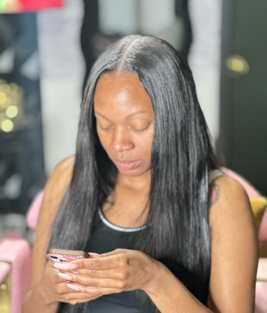 Quick Weave With Leave Out at Goddess Stylez in Sealy, TX