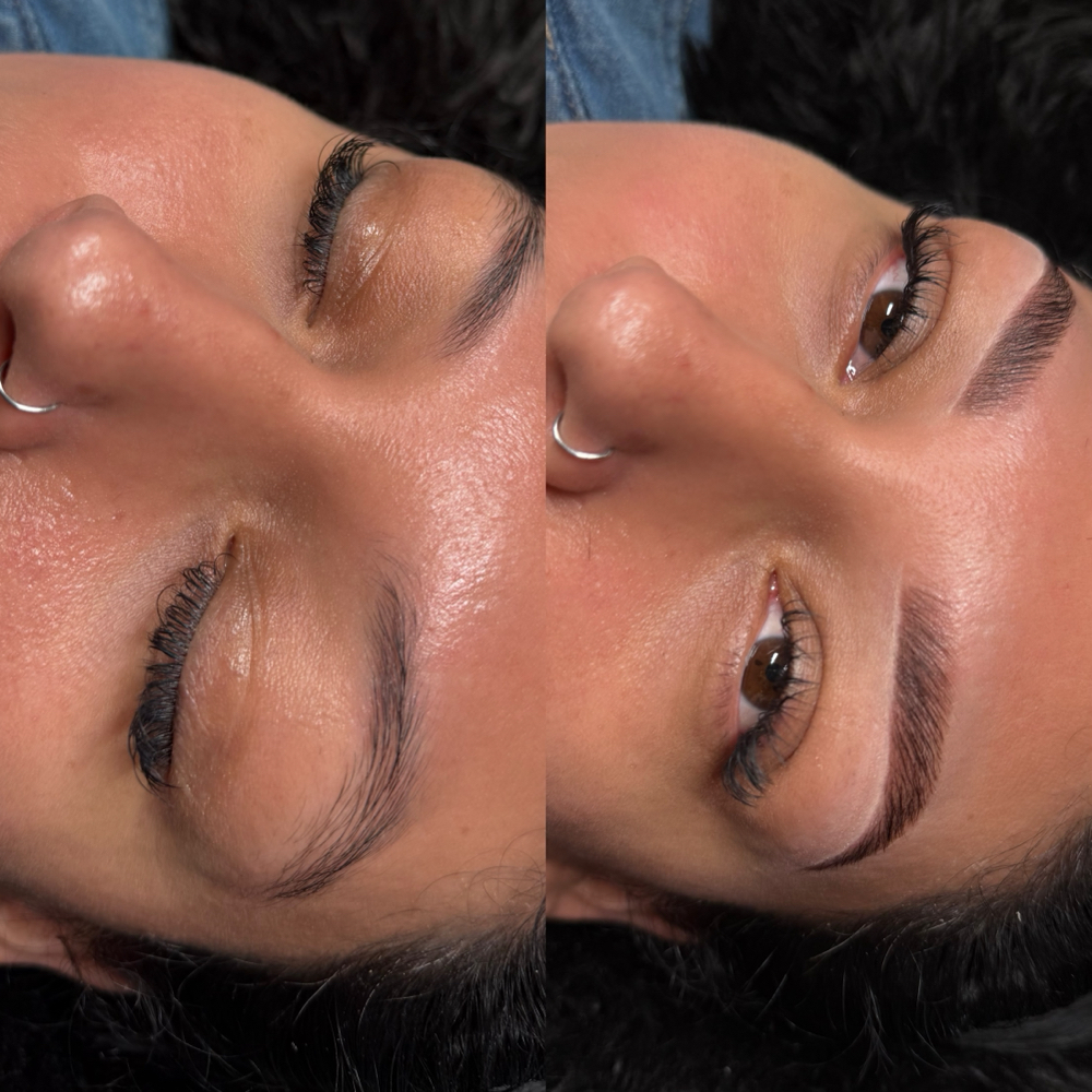Brow lamination and tint/stain
