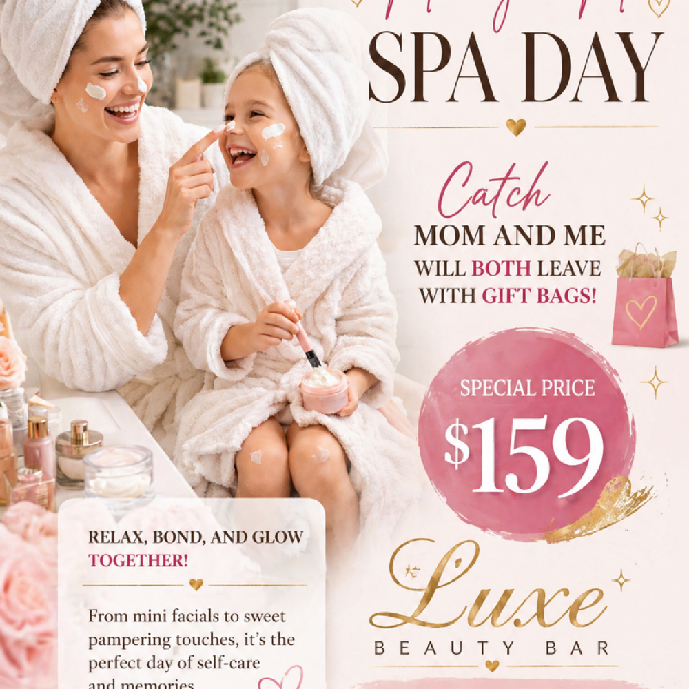 Mommy And Me Facial at Luxe Beauty Bar in Brookfield, CT