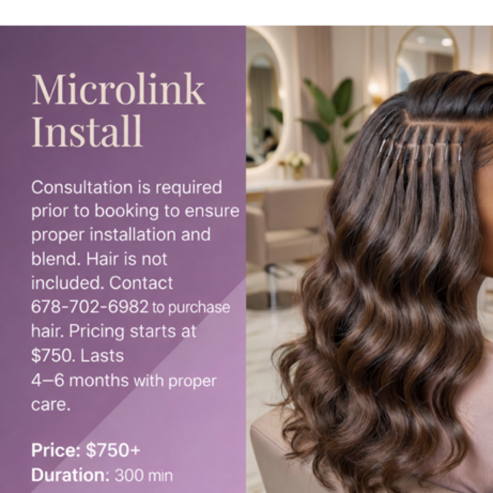 MicroLink Install(Individual Links) at Hair by J’Rena’ in Lawrenceville, GA