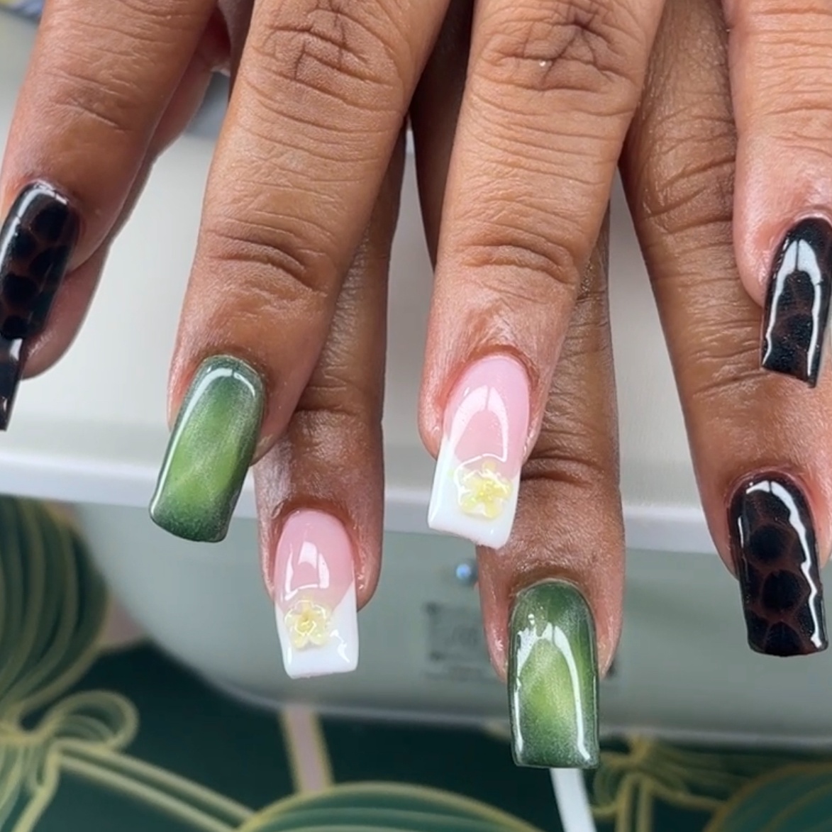 Gems, Blooming Gel, Airbrushed at The Rose View Studio in Melbourne, FL