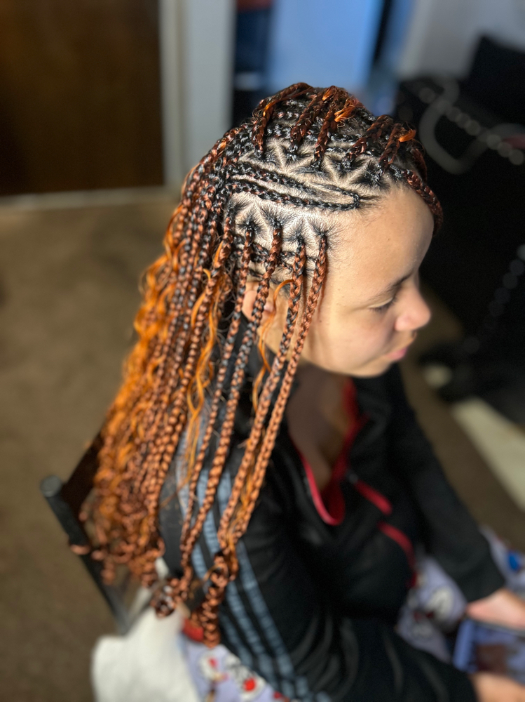 Flip Over Knotless Braids Medium