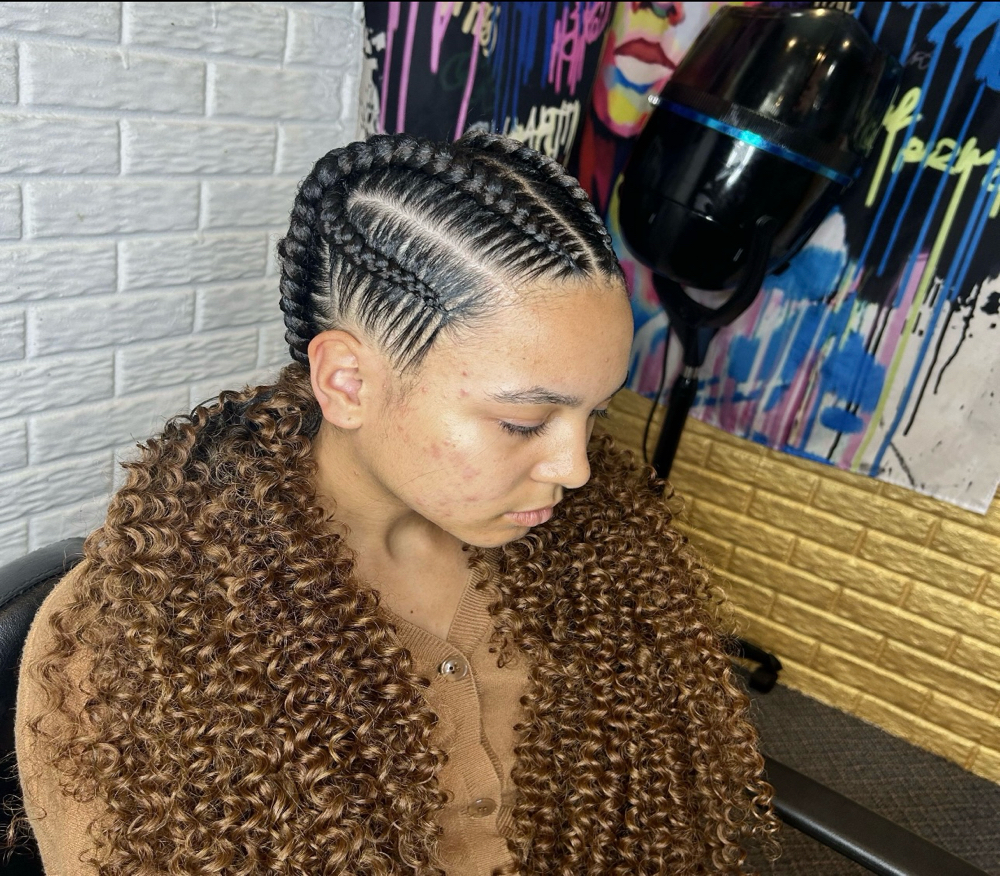 Braided ponytail with loose Hair Added