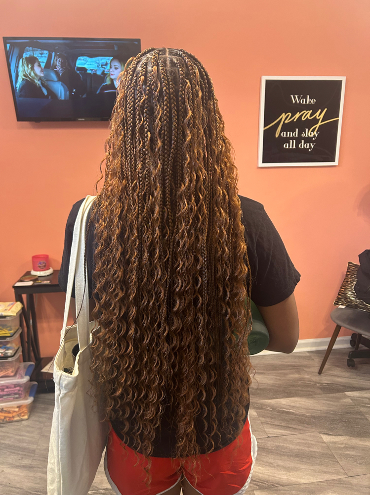 Boho knotless box braids