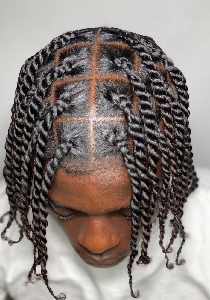 Men Big 2 Strand Twist at Graceful Hands Locs by Bee in Des Moines, IA