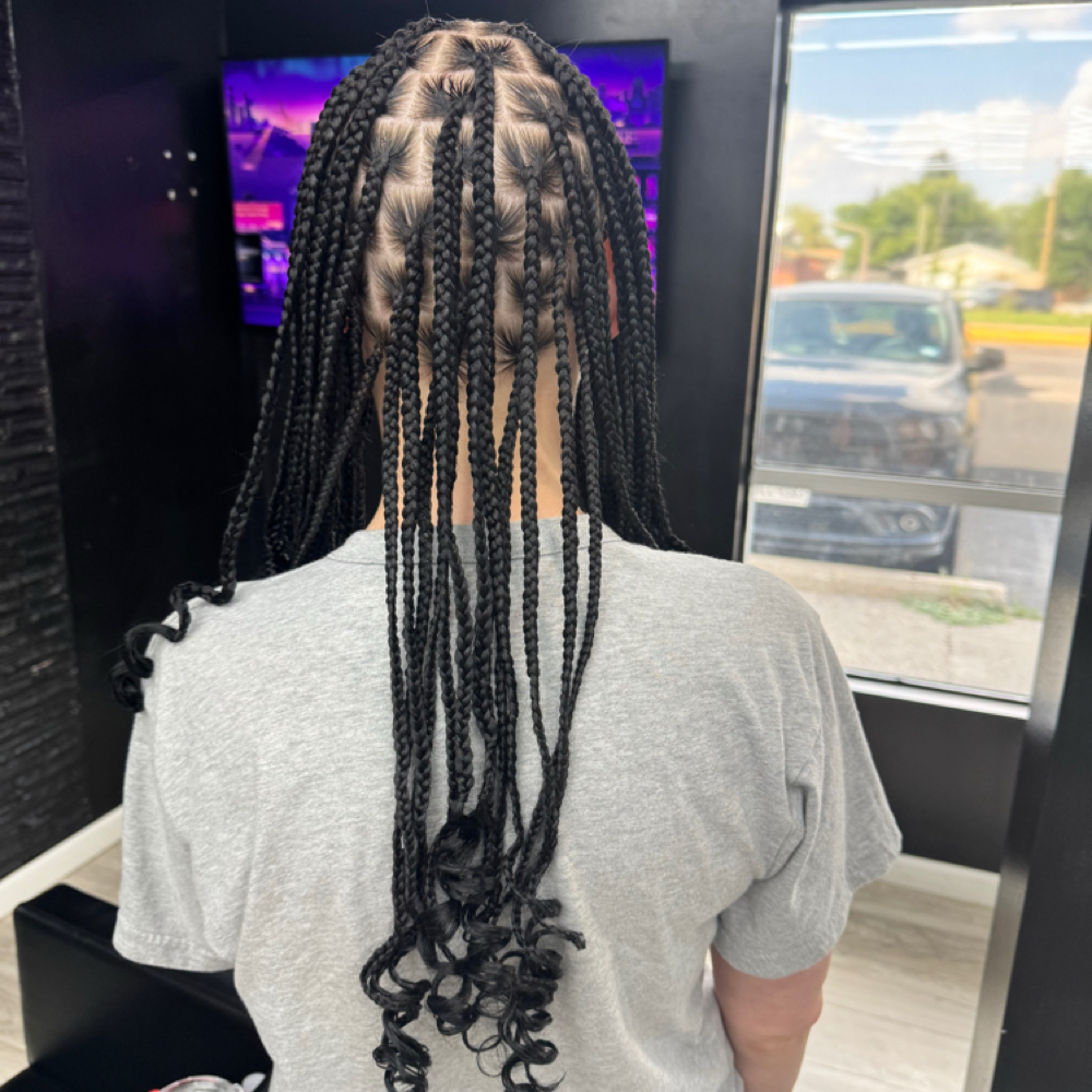 Regular Knotless Braids-medium at Blended Edge Salon in Great Falls, MT