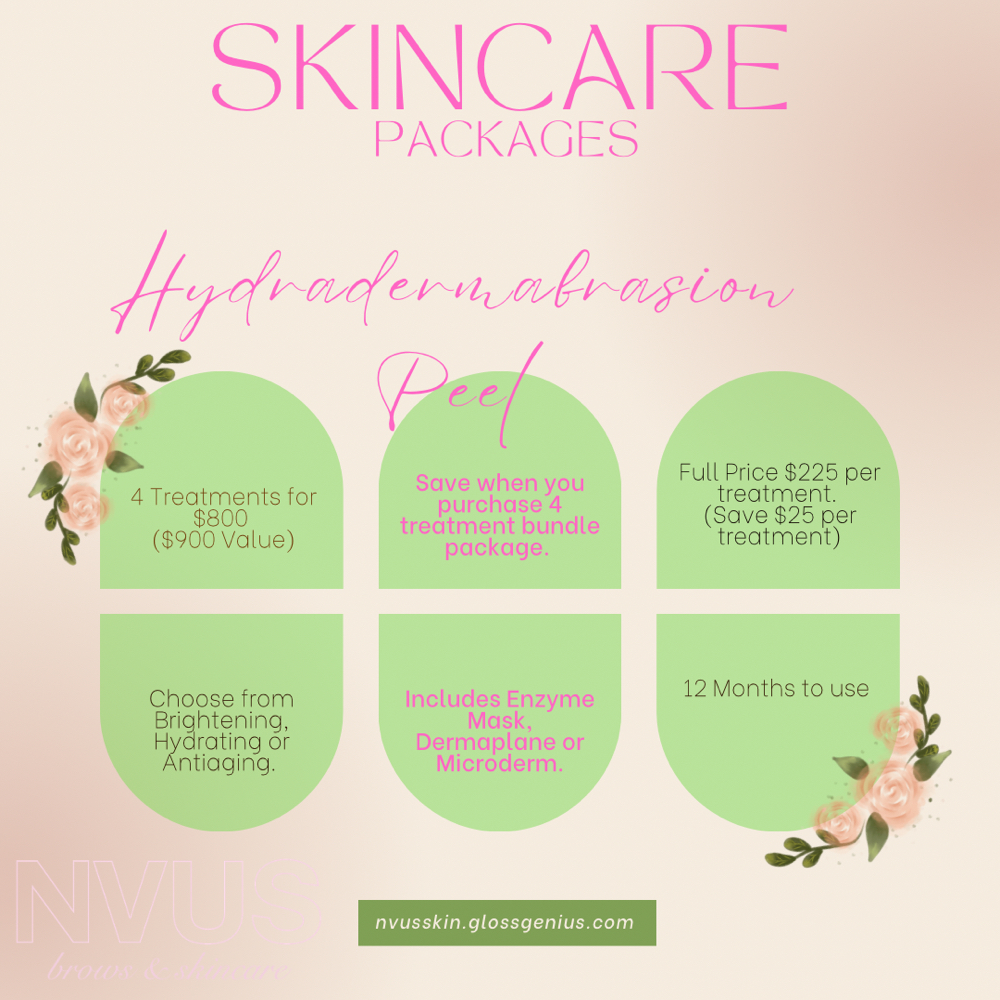 4 Pack Hydradermabrasion Peel at NVUS Brows & Skincare in Denver, CO