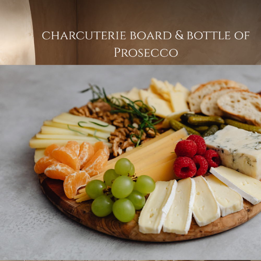 Charcuterie Board & Bottle Of Wine at Halo Head Spa in Fair Oaks, CA