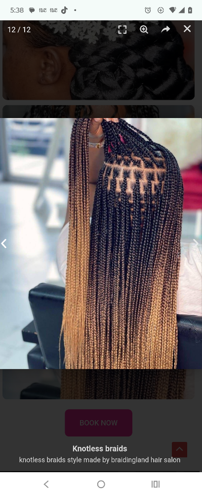 Smeduim Knotless Braid Butt Length at Vicky's Hairbraiding in Frederick, MD